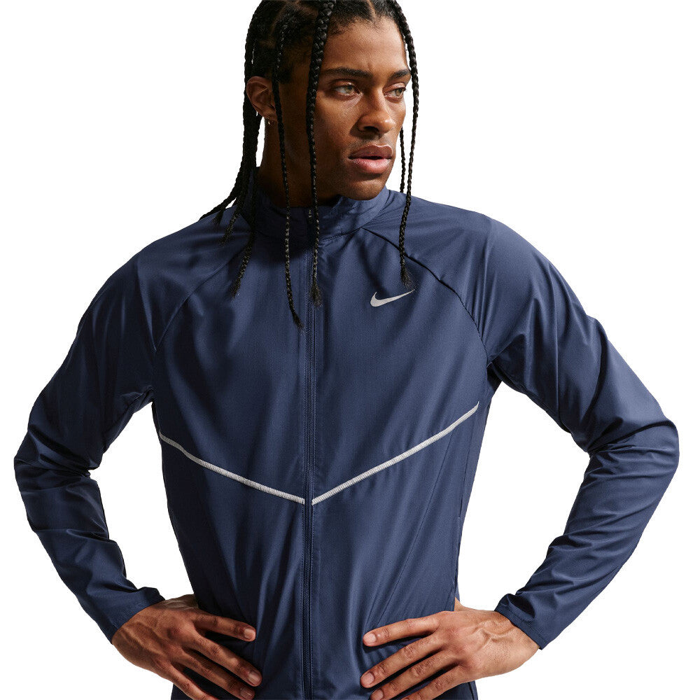 Nike Miler Repel UV Hooded Men's Running Jacket - Midnight Navy