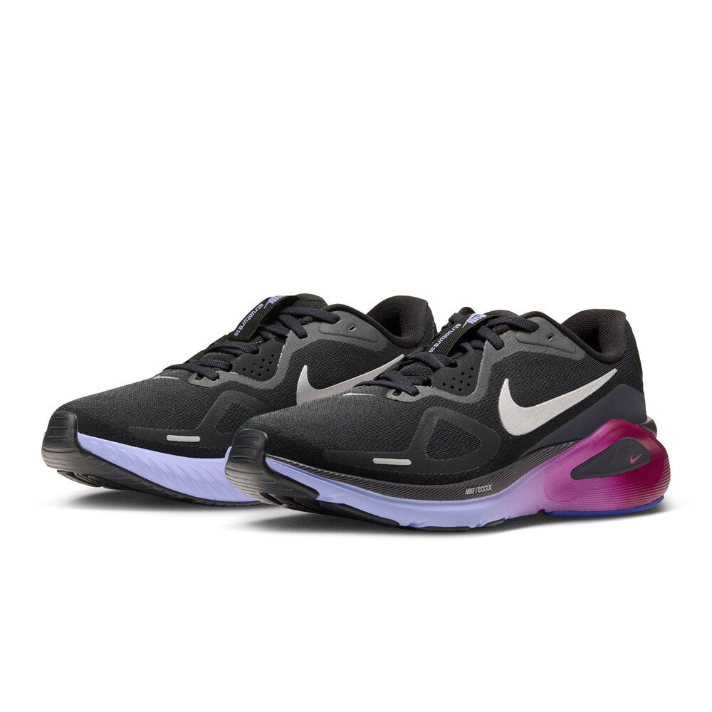 Nike Structure 26 Women's Running Shoes - Black Gridiron Purple Pulse Metallic Silver'