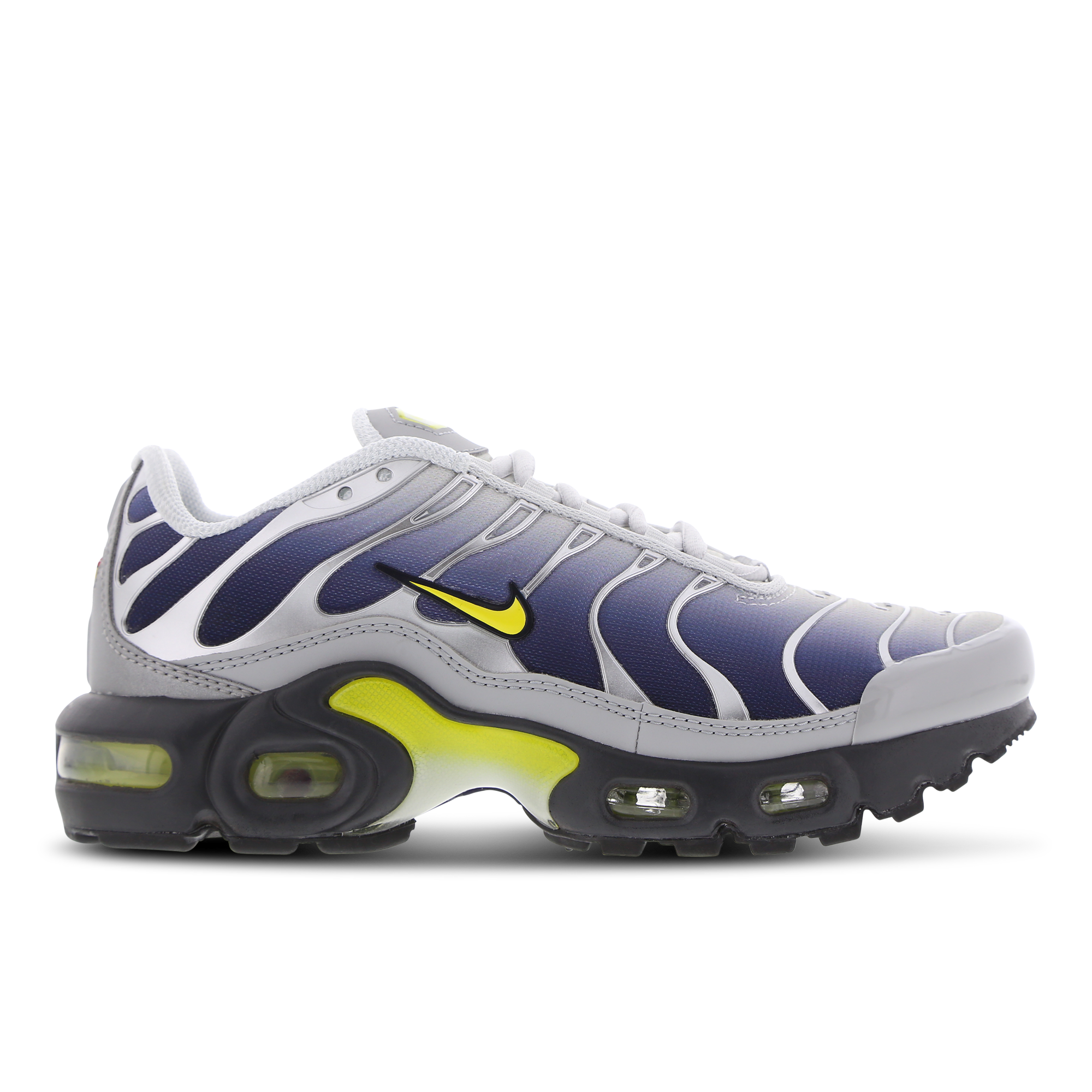 NIKE AIR MAX TUNED 1 JUNIOR - METALLIC SILVER/ YELLOW/ OBSIDIAN