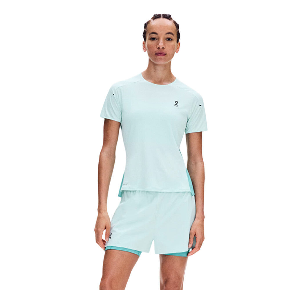 On Performance-T Women's Running T-Shirt - Flurry/Aquamarine