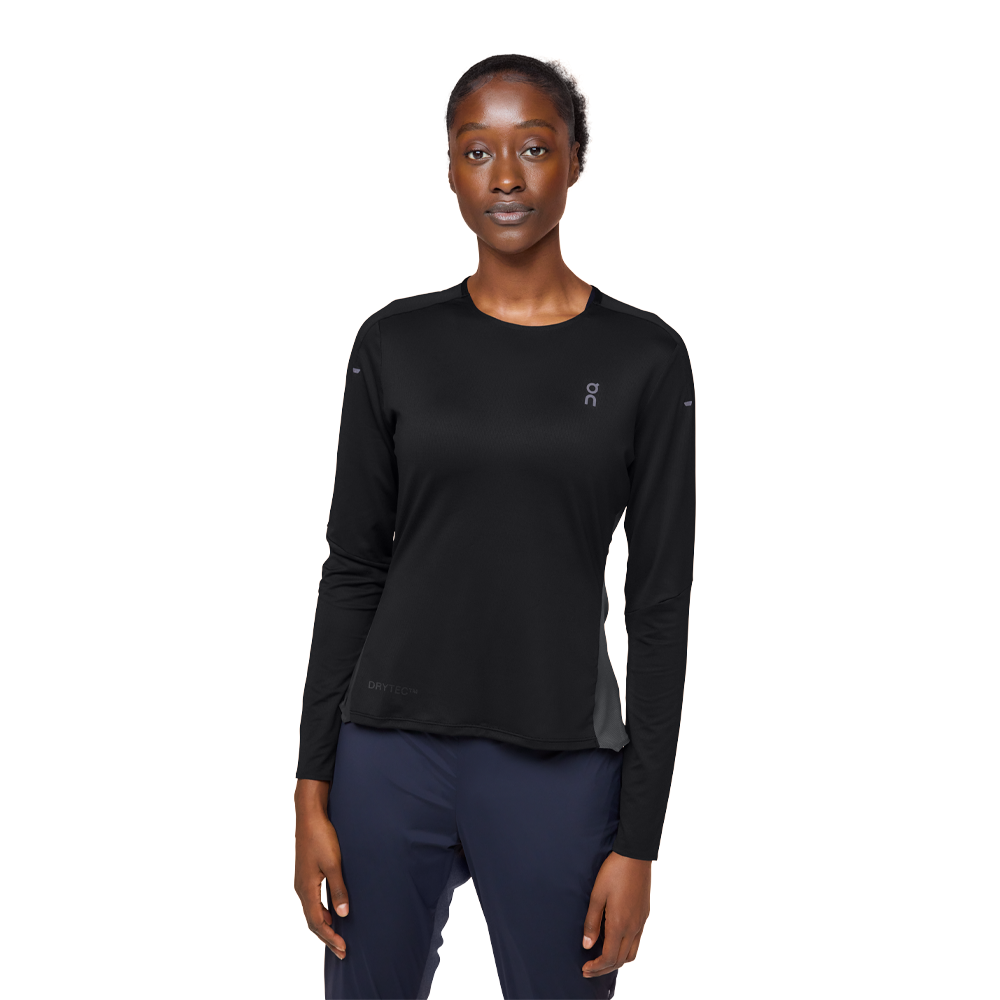 On Performance Long-T Women's Running T-Shirt - Black/Eclipse