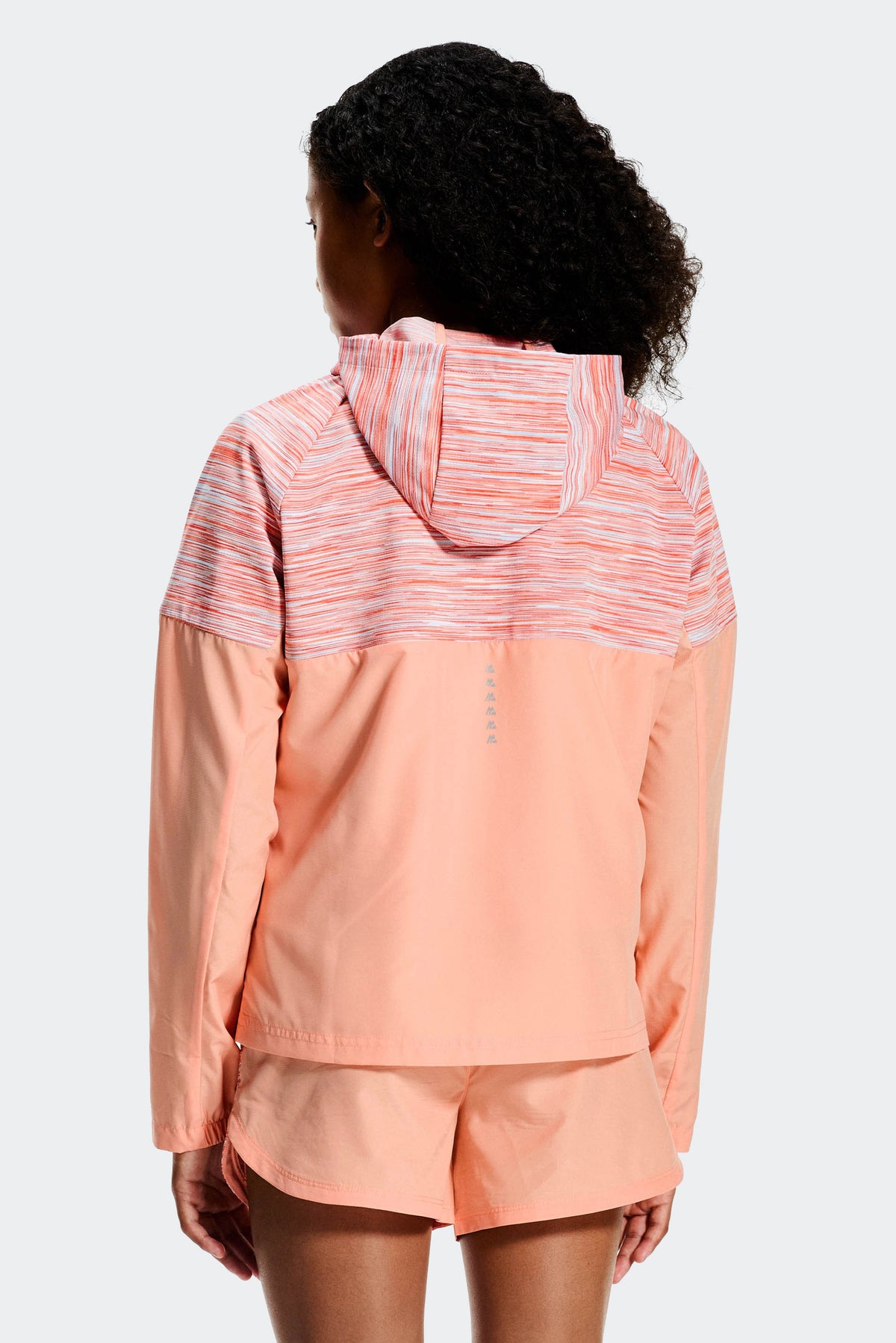 Montirex Girls' Trail Windbreaker - Peach Punch Misty Blue Sunset White