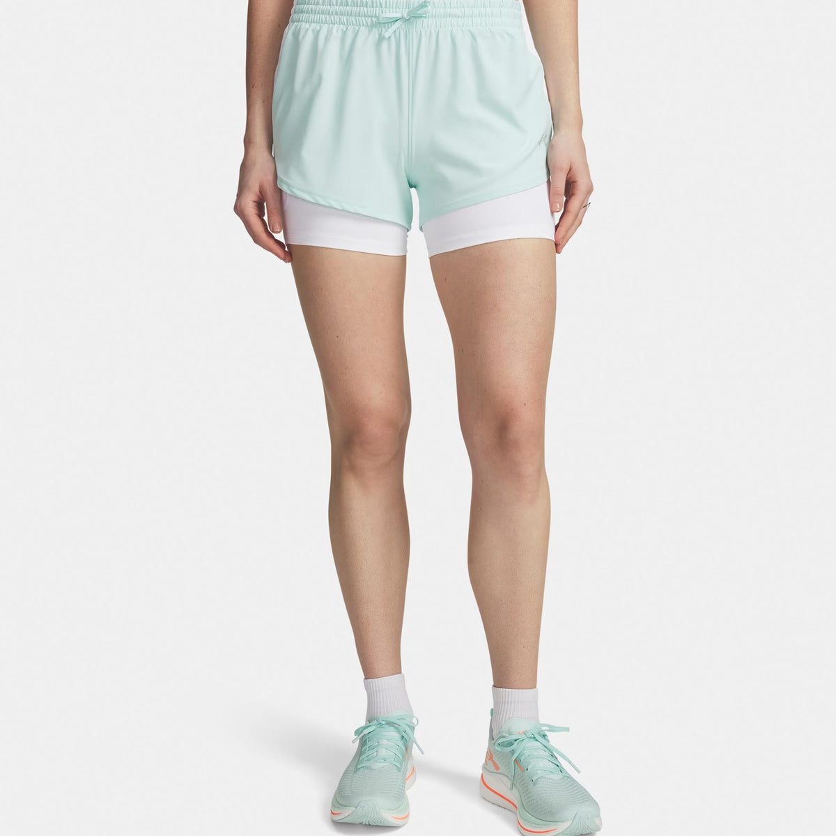 Under Armour Velociti Pro 4in 2n1 Women's Running Shorts - Mint/Silver