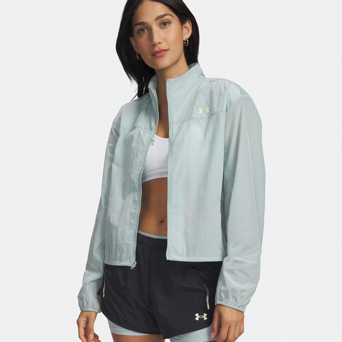 Under Armour Explor Trail Run Wind Women's Running Jacket - Blue/Light Green