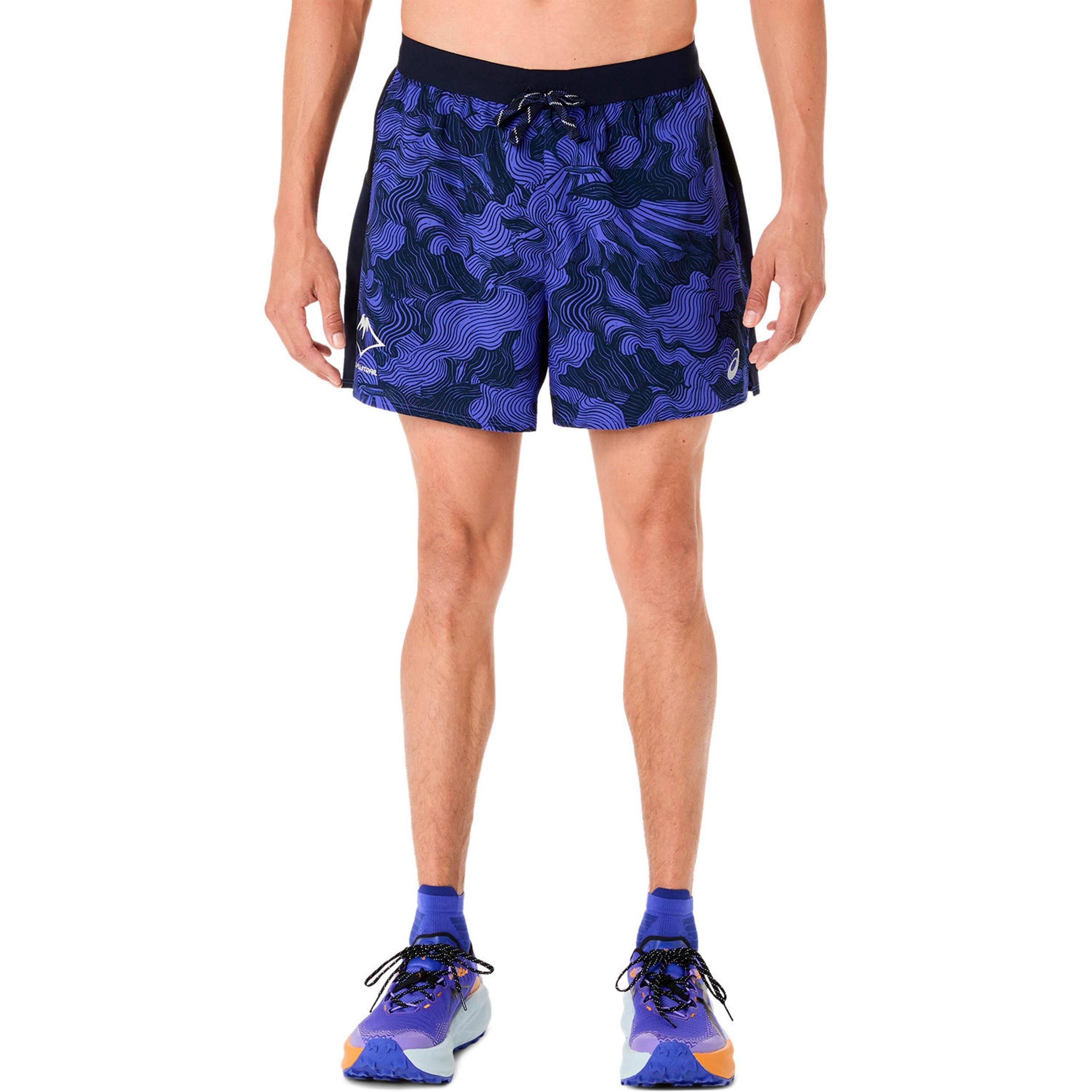 ASICS Fujitrail AOP 5in Running shorts Men - dark blue, blue