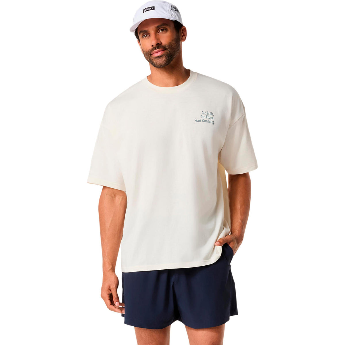 ASICS Runner Message Graphic Relaxed Men's T-Shirt - Cream