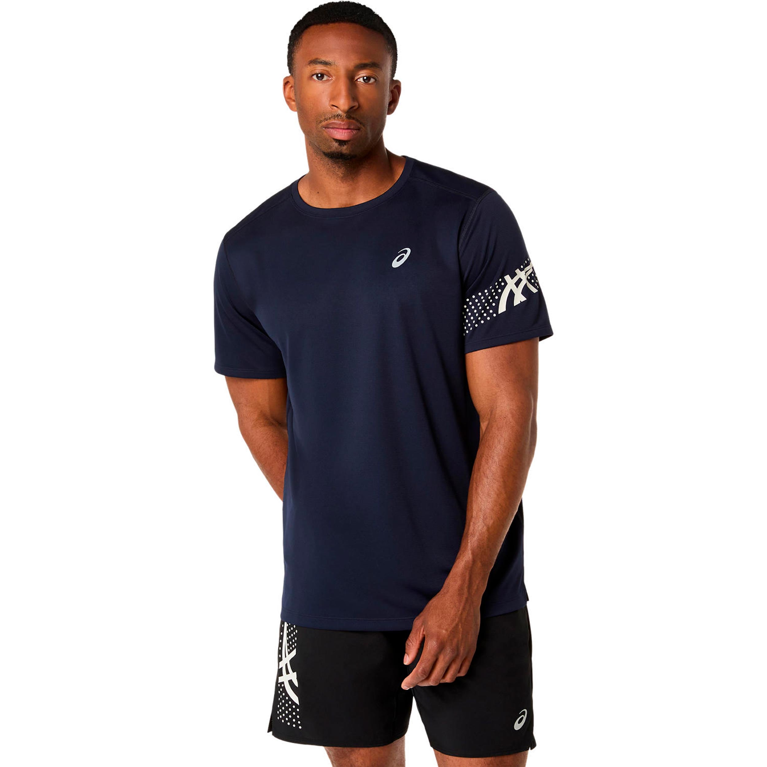 ASICS Icon Running shirt Men - dark blue, beige