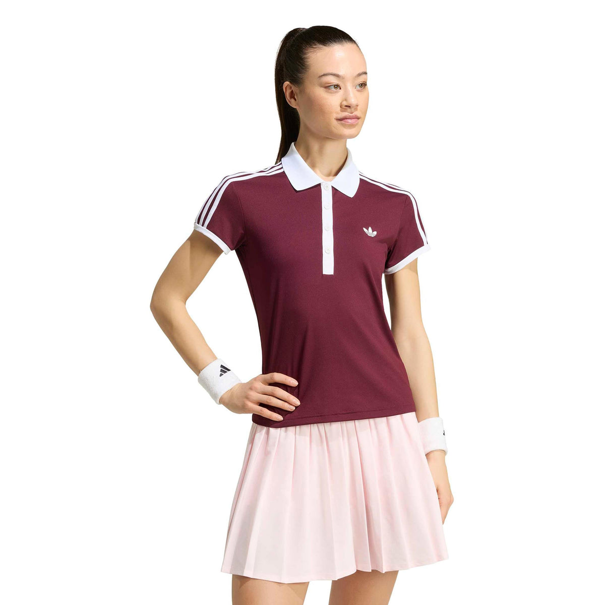 adidas Classics Women's Polo Shirt - Wine Red
