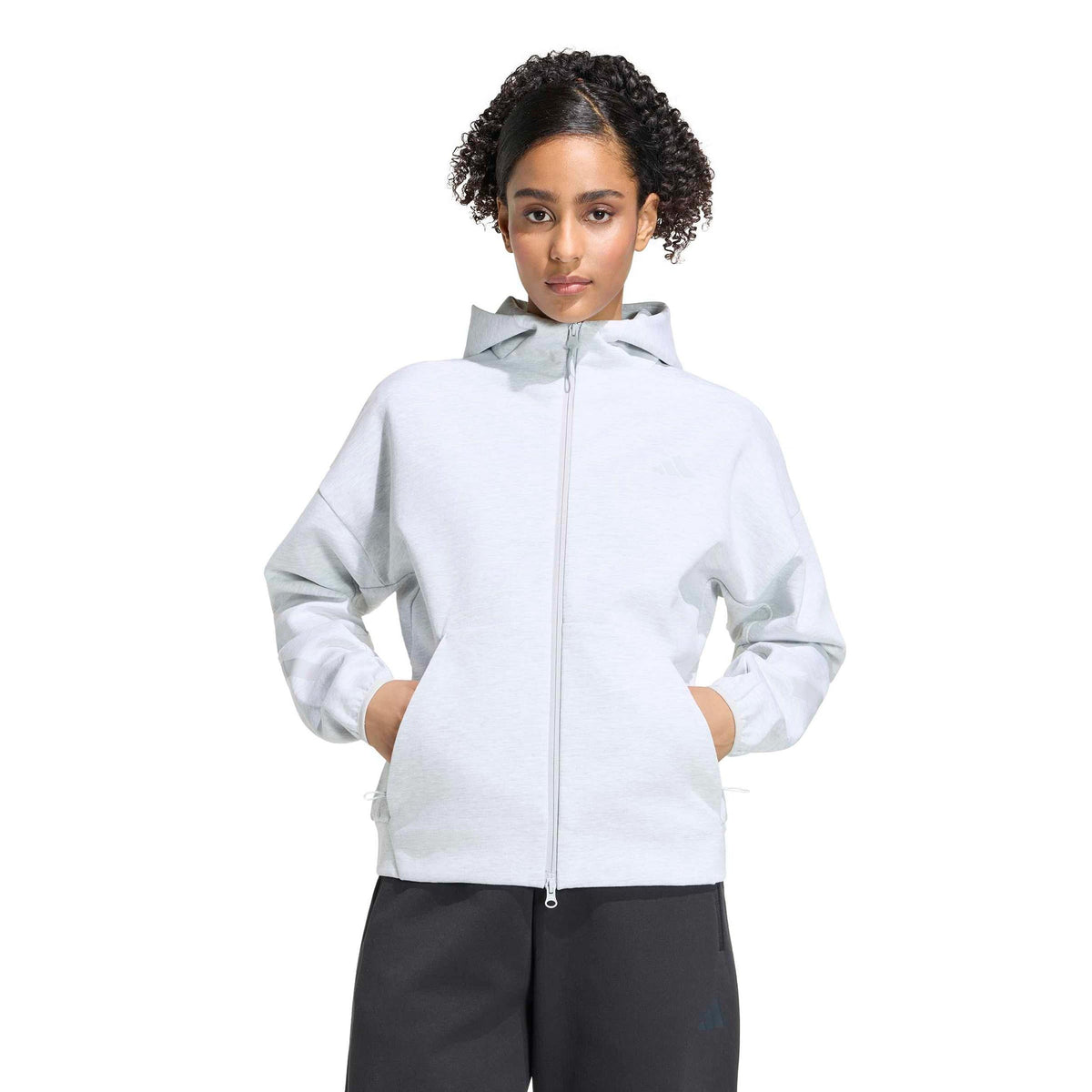 adidas Z.n.e. Zip Women's Hoodie - Lightgrey