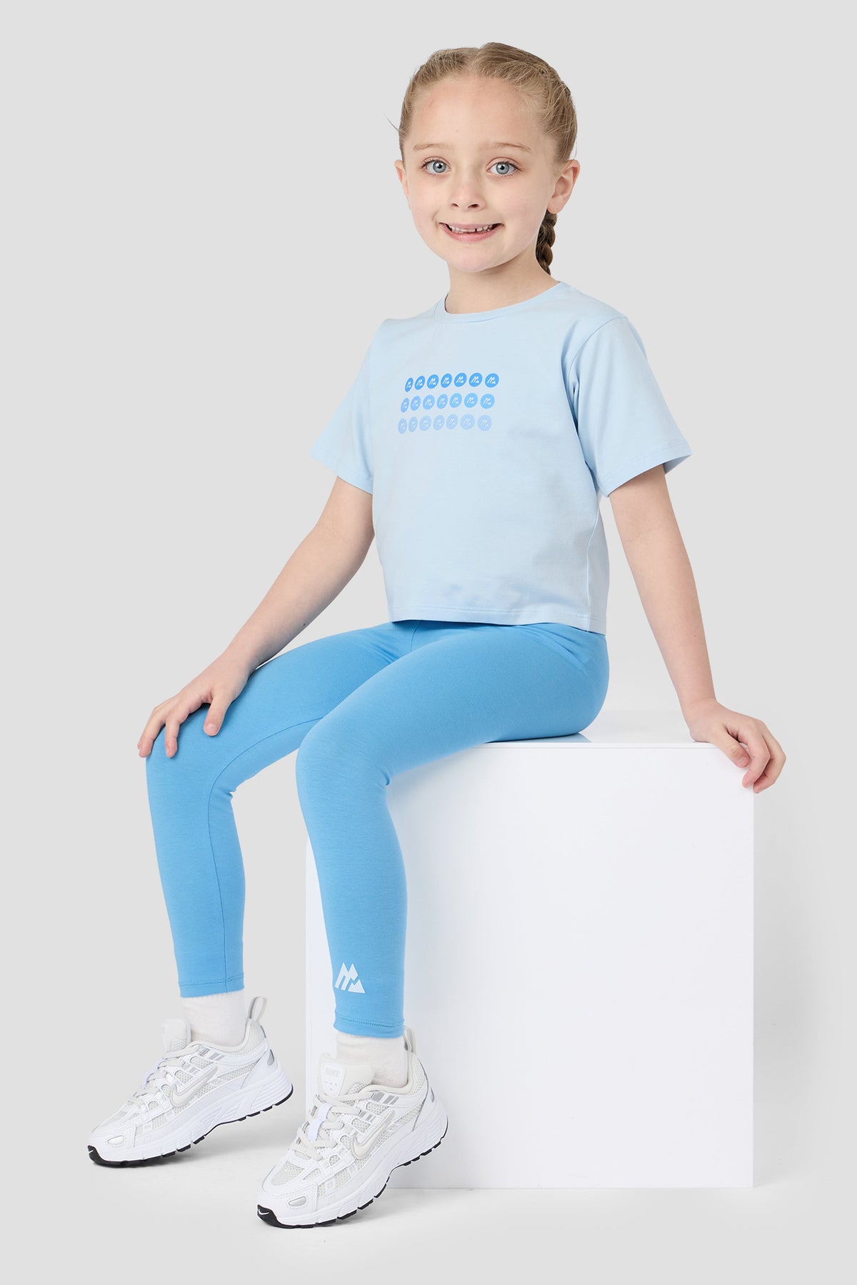 Montirex Infant Girls' Spark T-Shirt/Legging - Misty Blue Blue Blossom