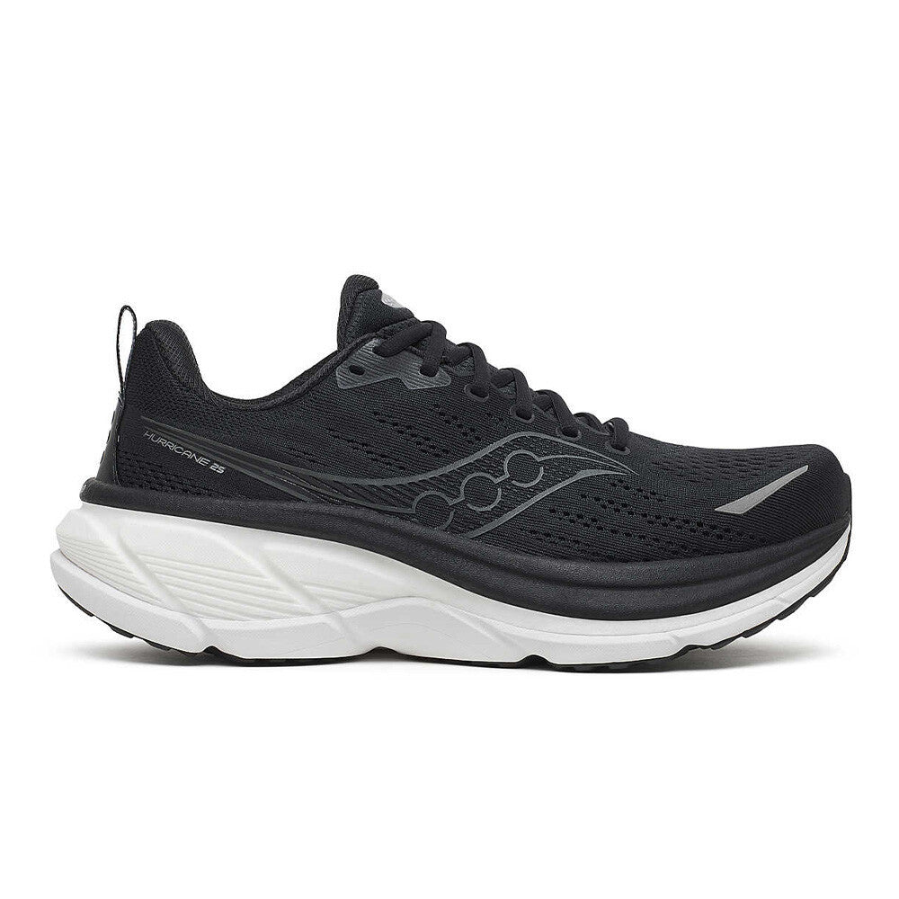 Saucony Hurricane 25 Men's Running Shoes (2E Width) - Black/White