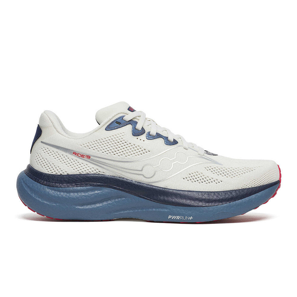 Saucony Ride 19 Men's Running Shoes (2E Width) - Ivory/Storm