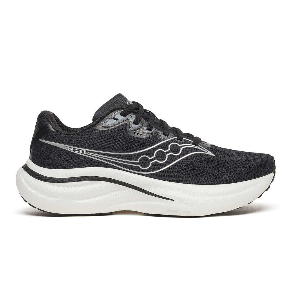 Saucony Ride 19 Women's Running Shoes - Black/Silver
