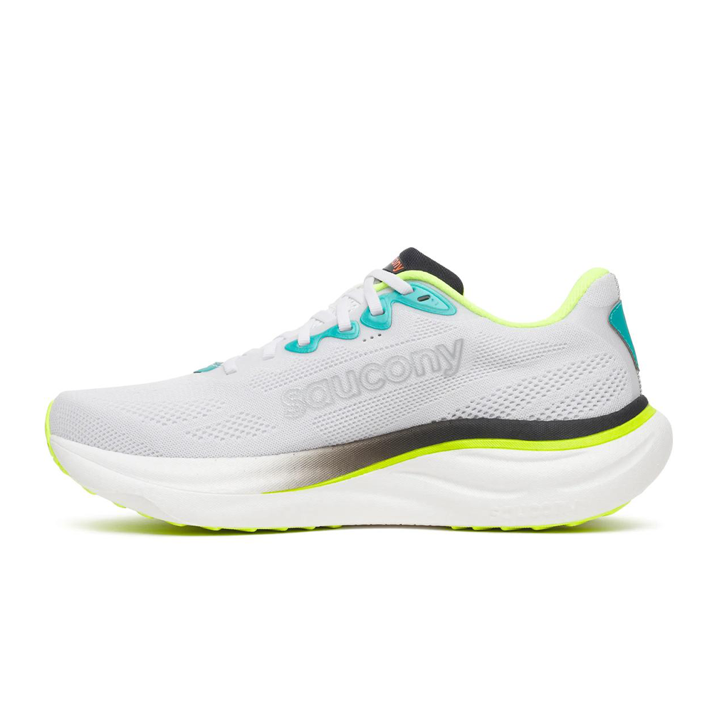 Saucony Ride 19 Men's Running Shoes - White/Citron