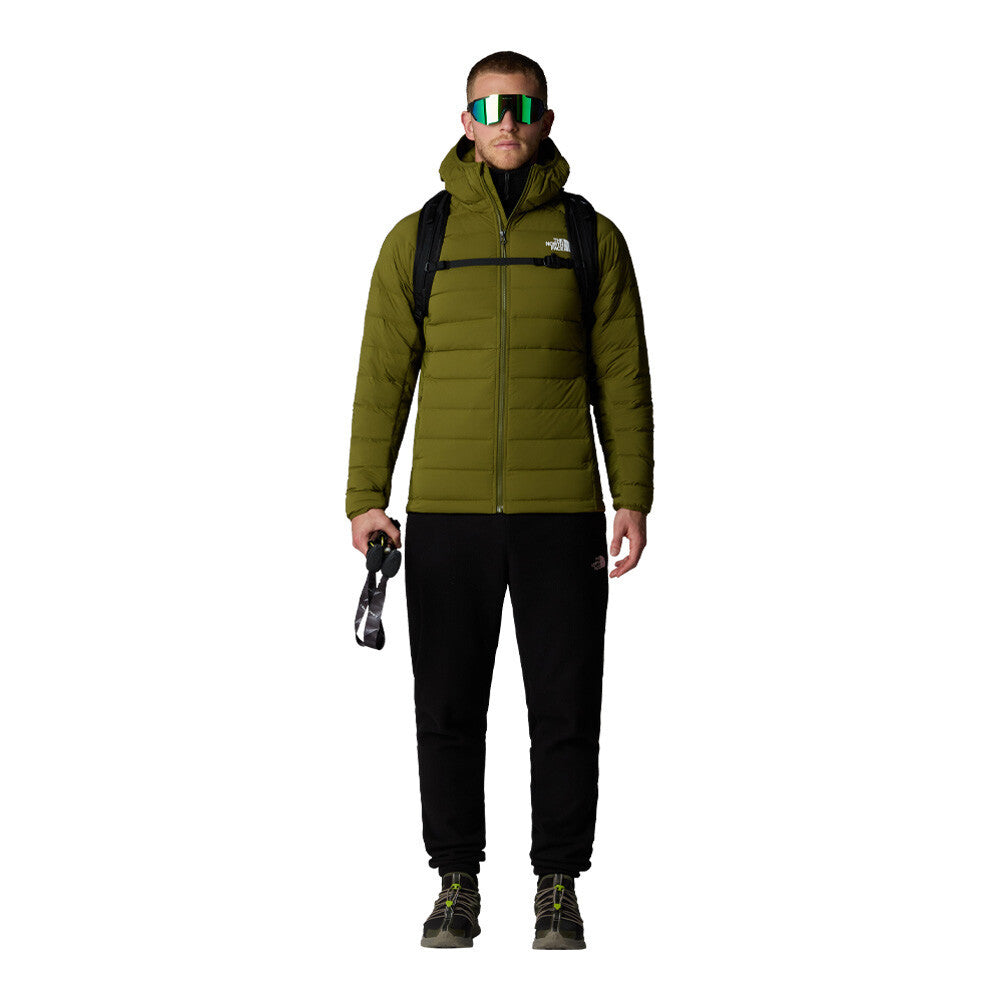 The North Face Belleview Stretch Down Hooded Men's Jacket - Forest Olive