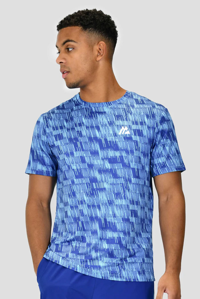 MONTIREX TRACE AOP T SHIRT - NEON SKY/MARINE BLUE