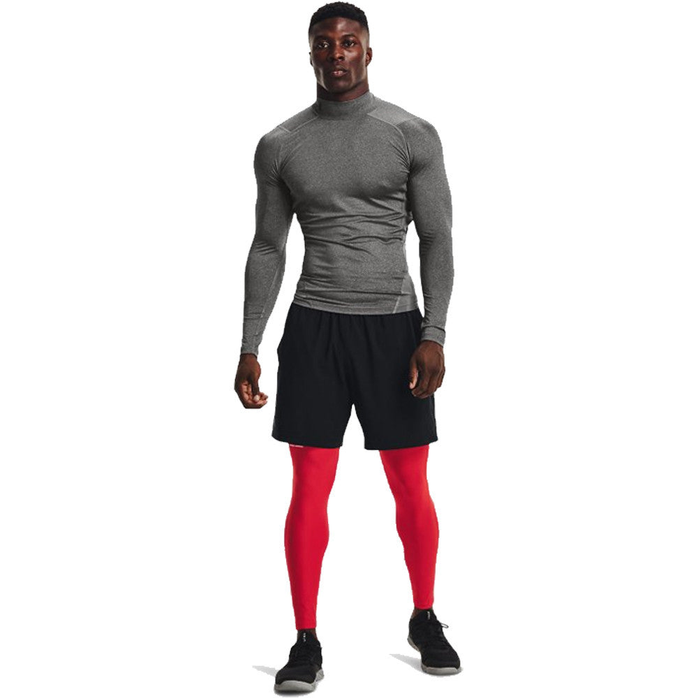 Under Armour HeatGear Men's Compression Mock Long Sleeve Top - Carbon Heather