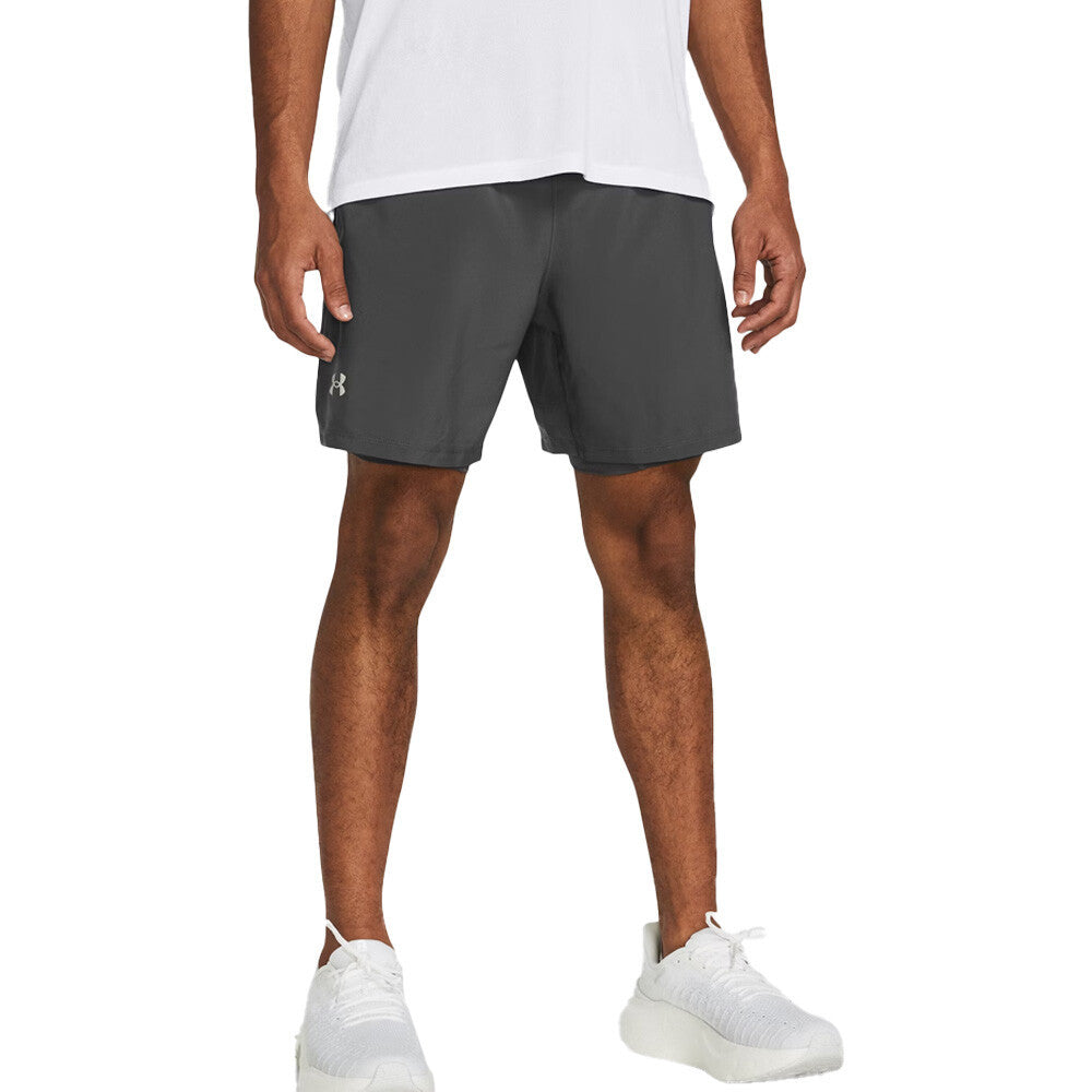 Under Armour Launch 2-In-1 7 Inch Men's Shorts - Castlerock/Reflective