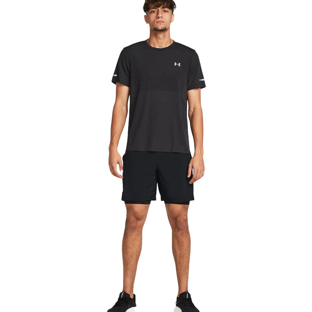 Under Armour Launch 2-In-1 7 Inch Men's Shorts - Black/Reflective