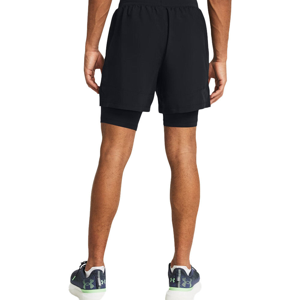 Under Armour Launch 2-In-1 5 Inch Men's Shorts - Black/Reflective