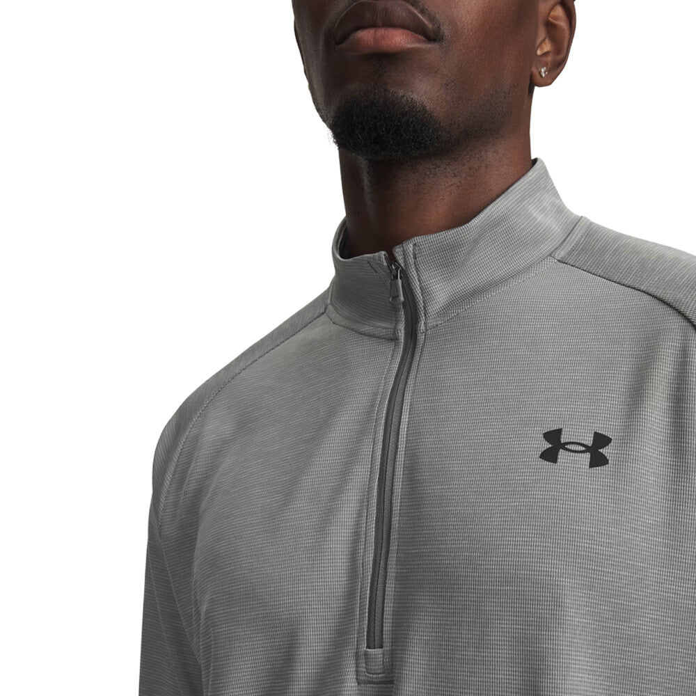 Under Armour Tech Textured Half Zip Men's Top - Clay Green/Black