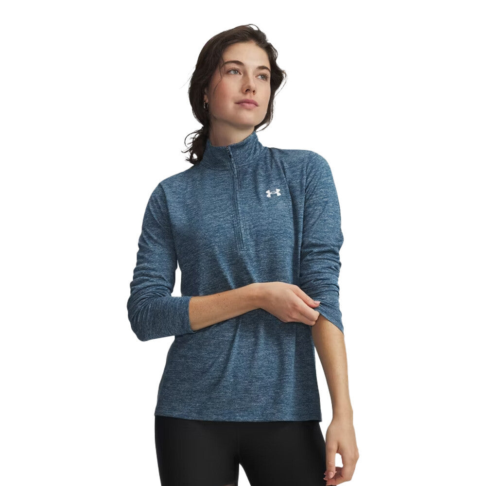 Under Armour Tech Twist Women's Half Zip Top - Wham Blue/White