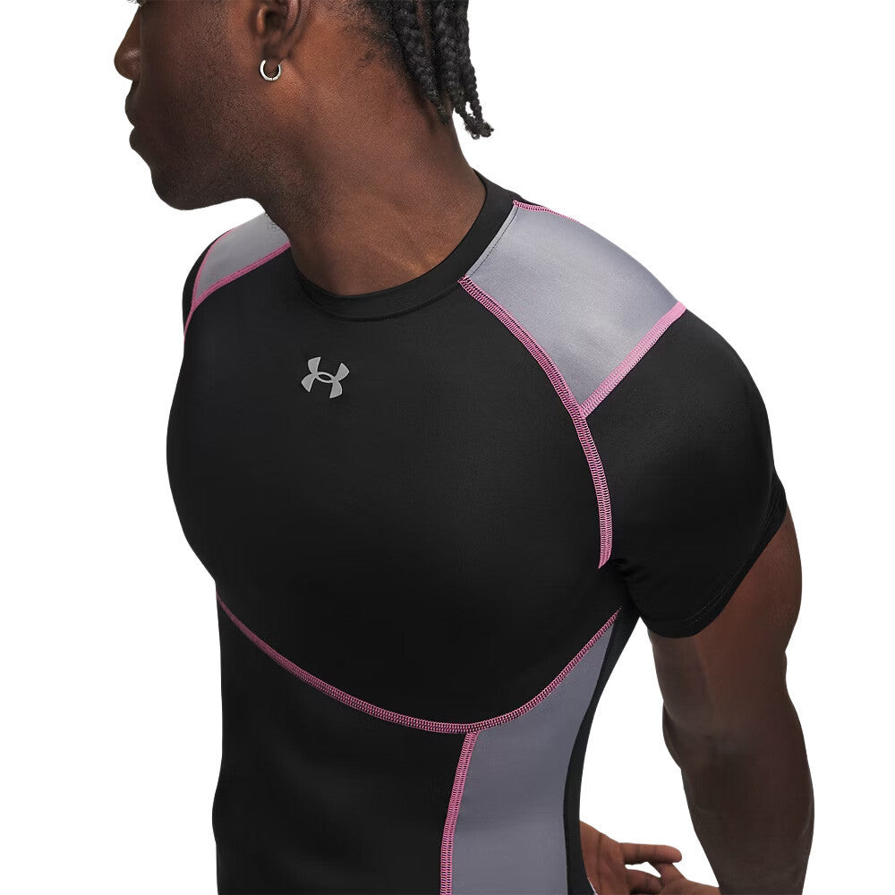 Under Armour HeatGear Elite Compression Men's T-Shirt - Ultimate Black/Titan Grey/Reflective