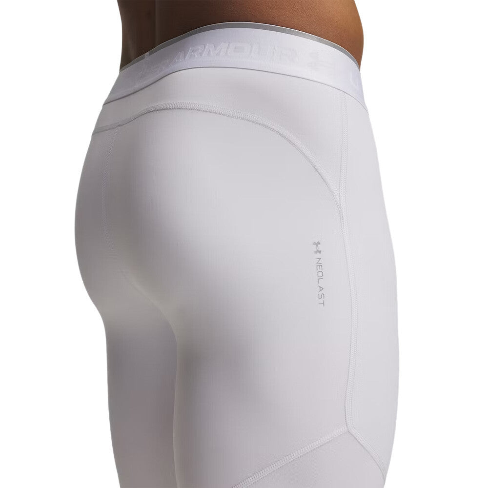 Under Armour HeatGear Elite Compression Men's Long Shorts - White/Reflective