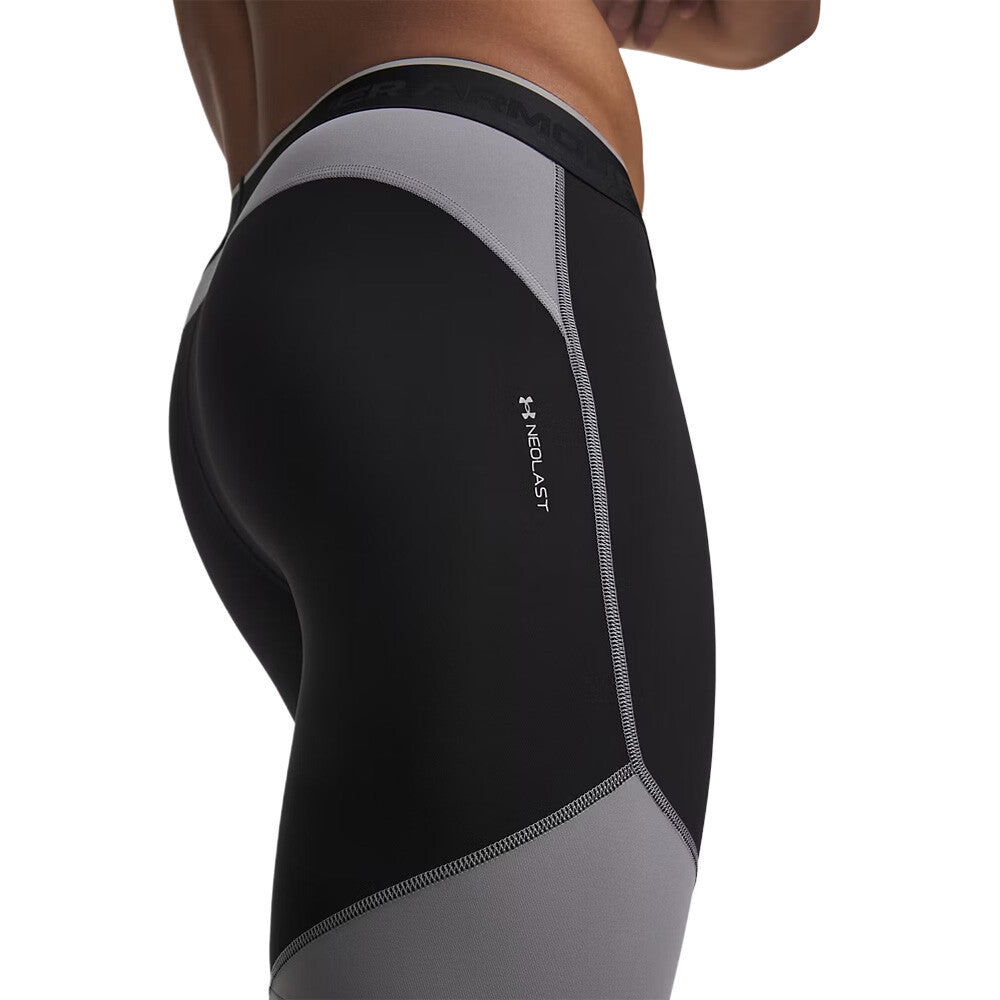 Under Armour HeatGear Elite Compression Men's Long Shorts - Ultimate Black/Steel/Reflective