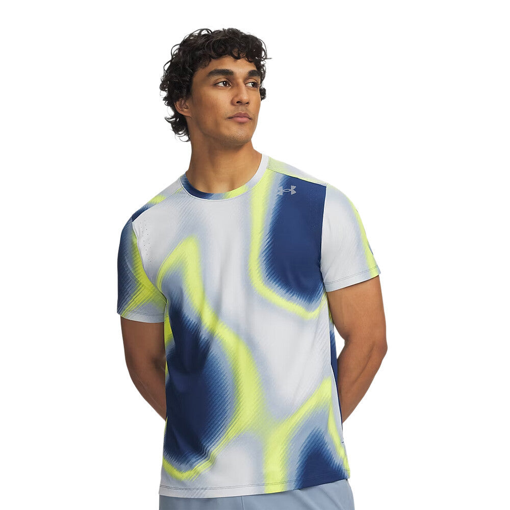 Under Armour Velociti Pro Printed Men's T-Shirt - Blackout Navy/Silver Reflective