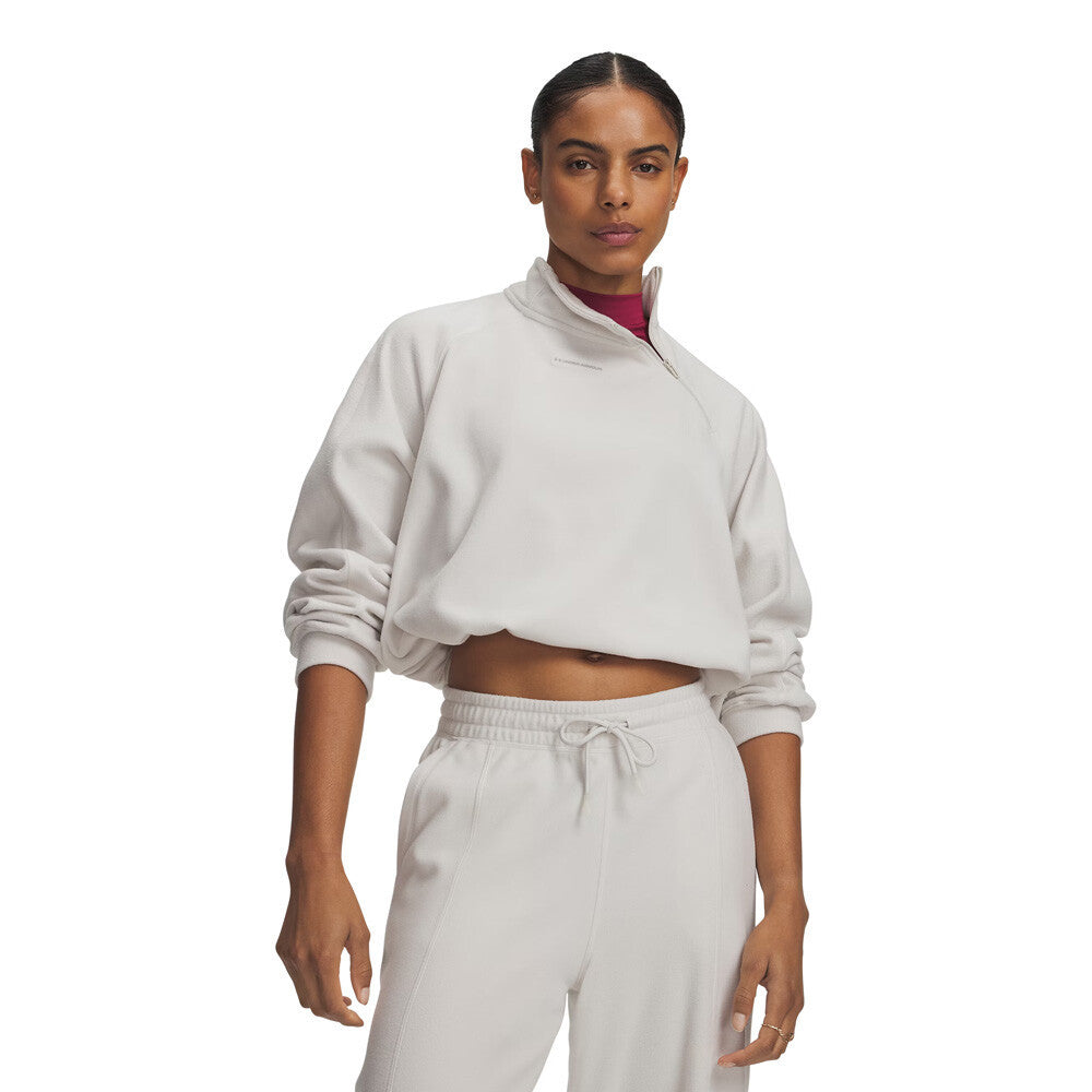 Under Armour Performance Fleece Quarter Zip Women's Top - Summit White