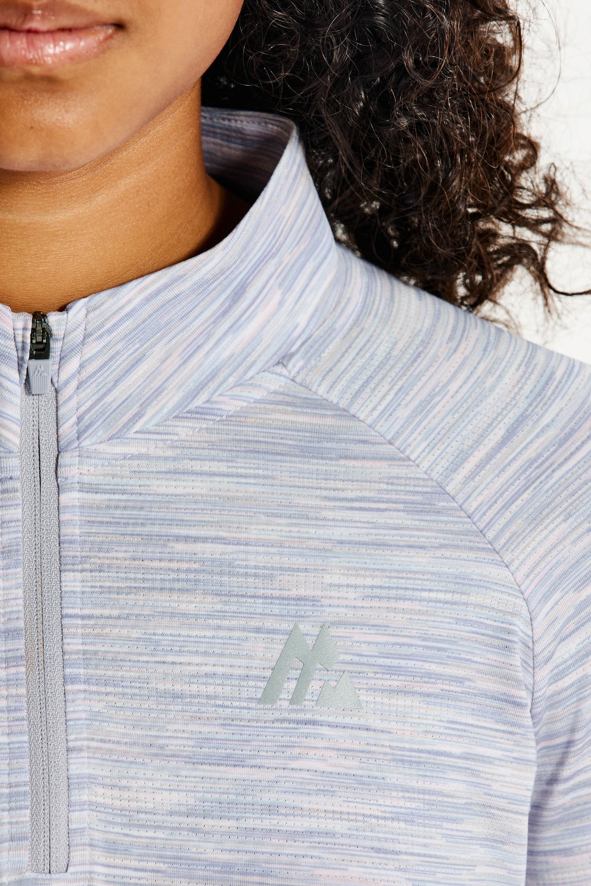 Montirex Girls' Trail 1/4 Zip - Grey/Blue/Pink/White