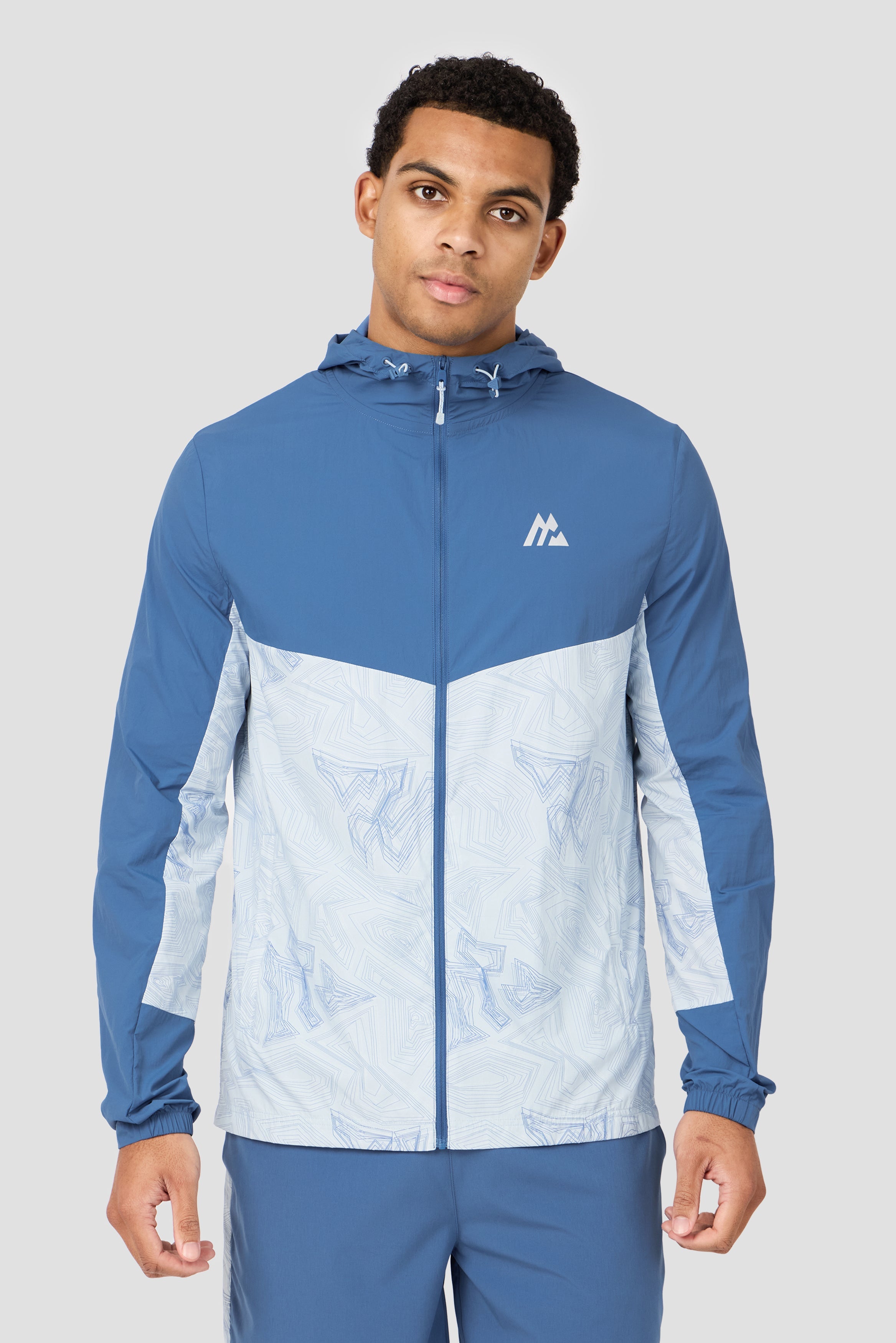 Montirex Geo M Print Windbreaker - Blue, Grey