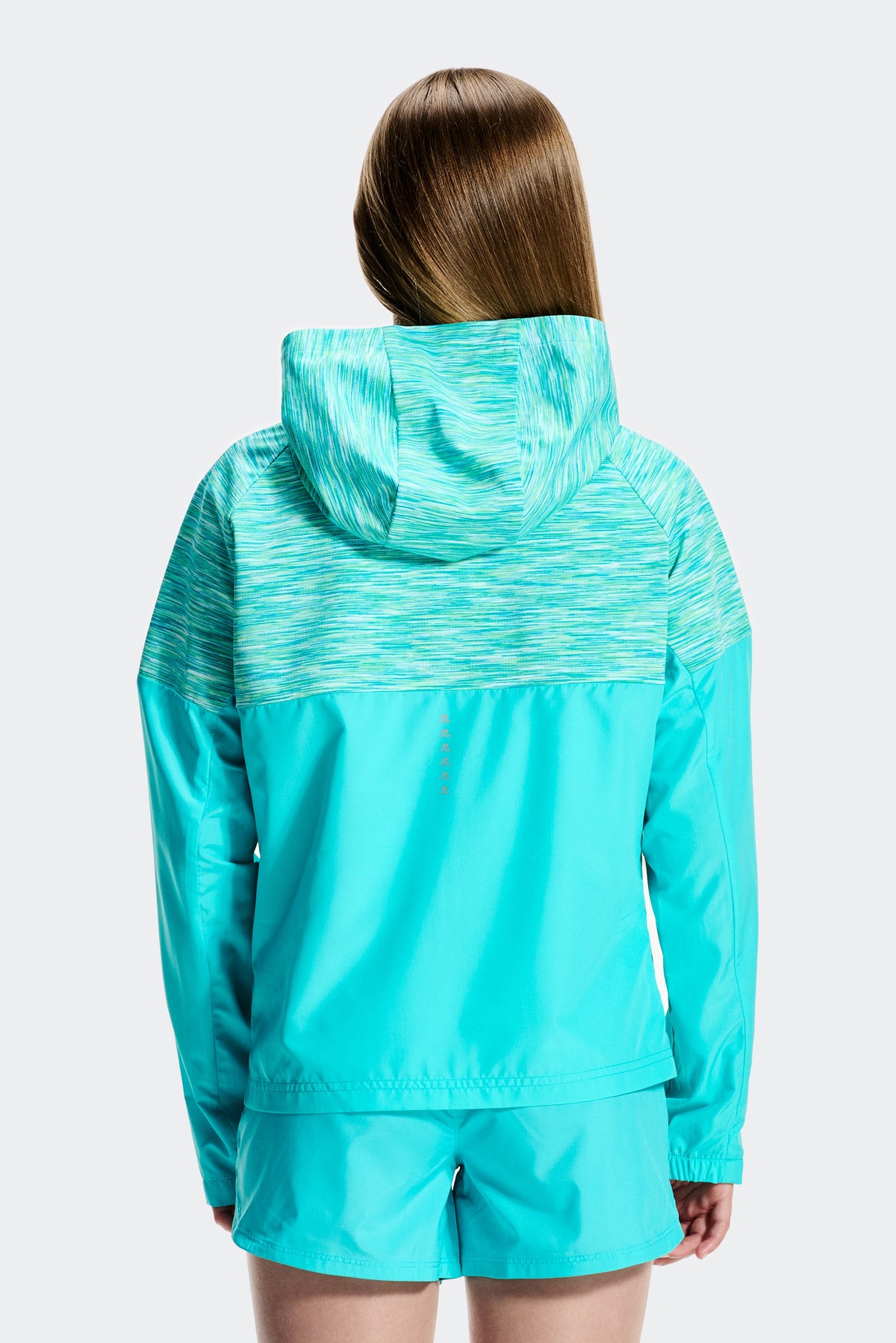 Montirex Girls' Trail Windbreaker - Vivid Aqua Lagoon Duck Egg Water Spring White