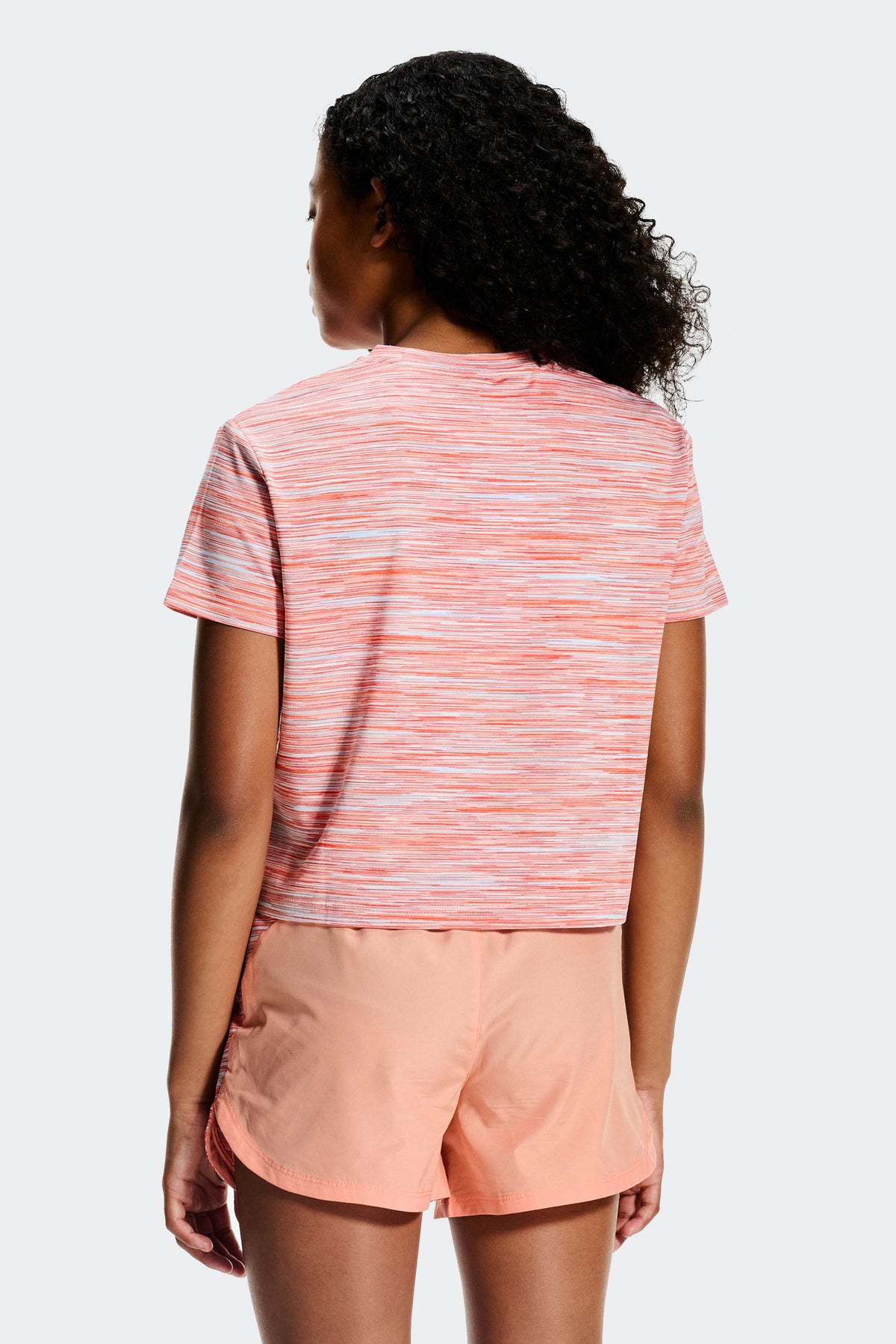 Montirex Girls' Trail Box T-Shirt - Peach Punch Misty Blue Sunset White