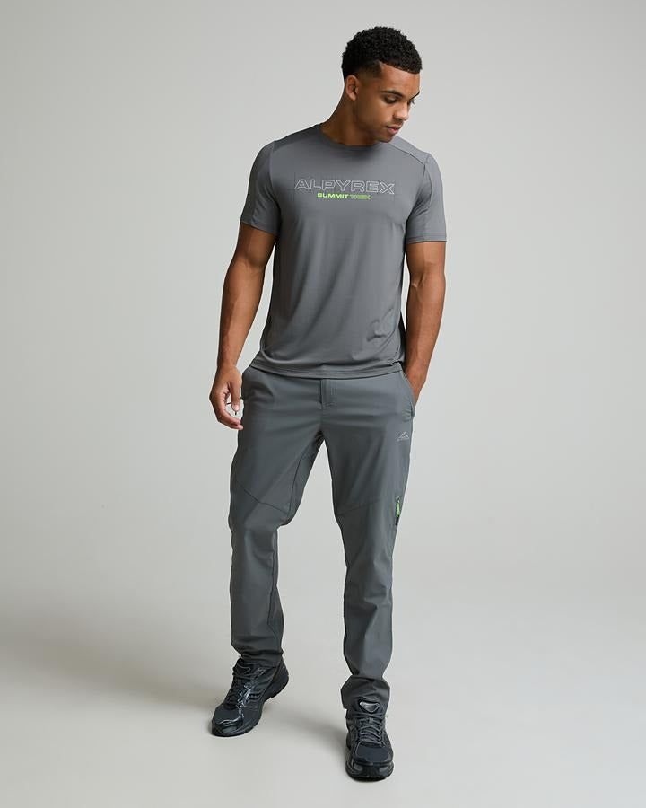 Alpyrex Men's Carabiner Poly T-Shirt - Volcanic Veil/Volt