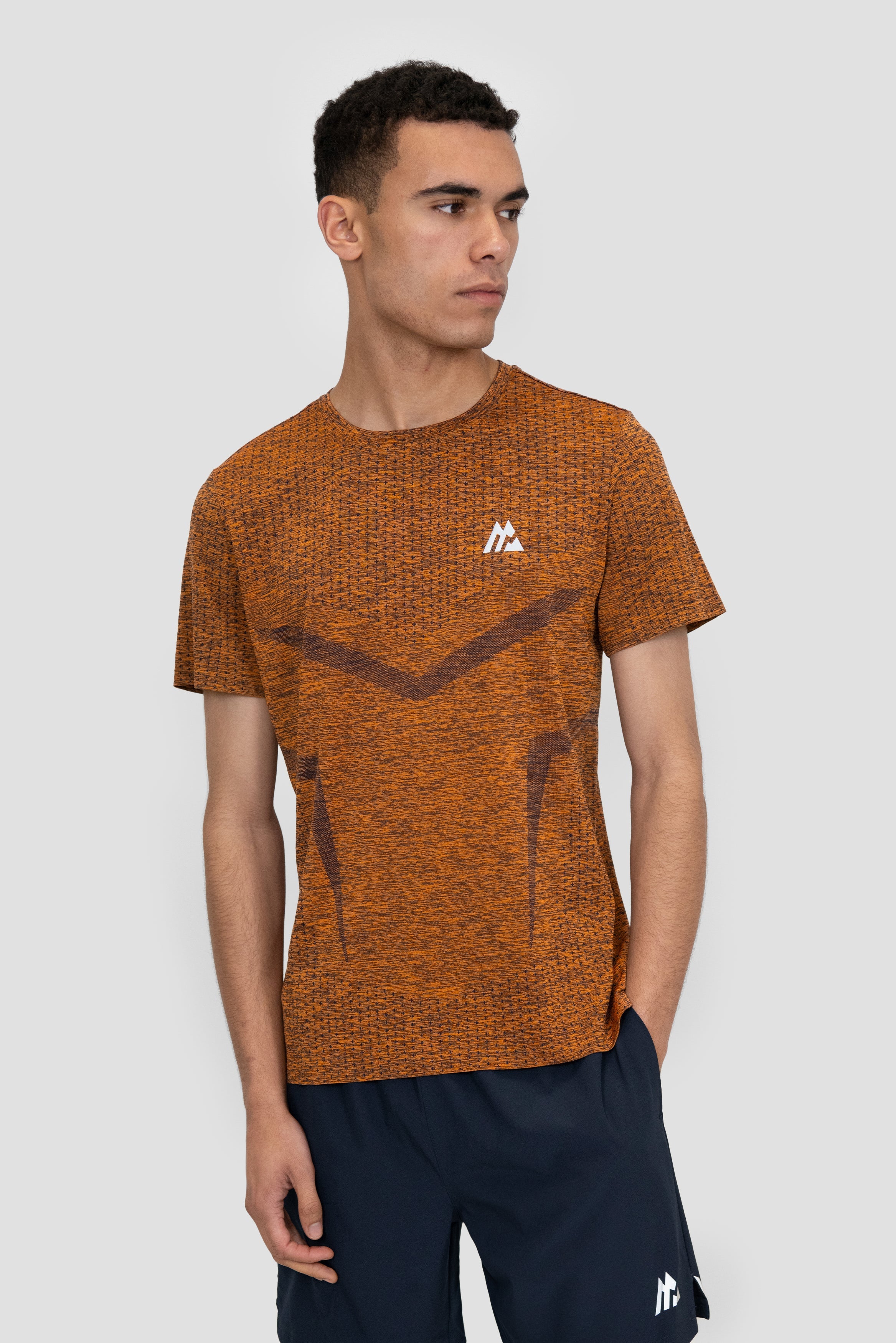 Montirex Vault Seamless T-Shirt – Orange, Blue