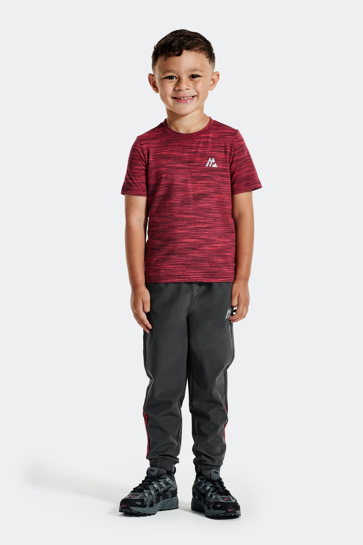 Montirex Infant Boys' Trail T-Shirt - Asphalt Oxblood Claret Red Rush