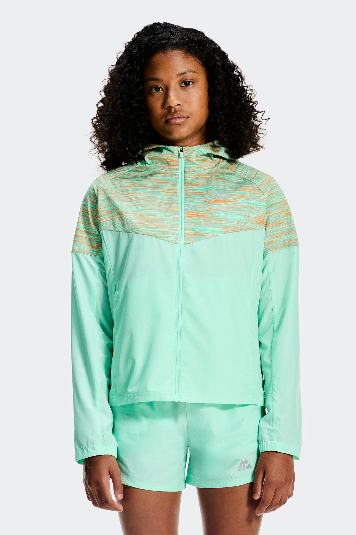 Montirex Girls' Trail Windbreaker - Eucalyptus Teal Mist Apricot Blush