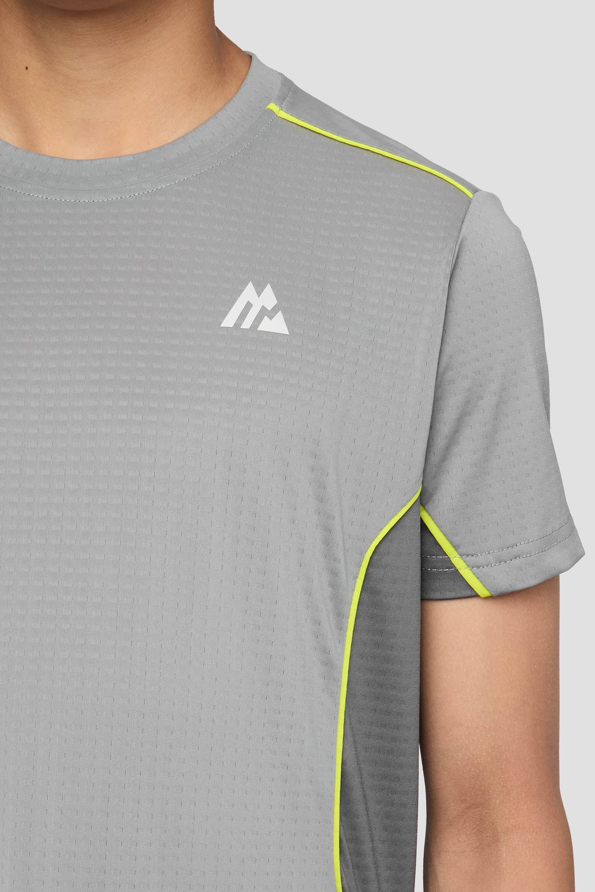 Montirex Junior Chroma T-Shirt - Platinum Grey Cement Grey Electric Lime