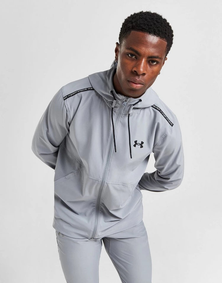 UNDER ARMOUR LOCK UP WOVEN JACKET - LIGHT GREY