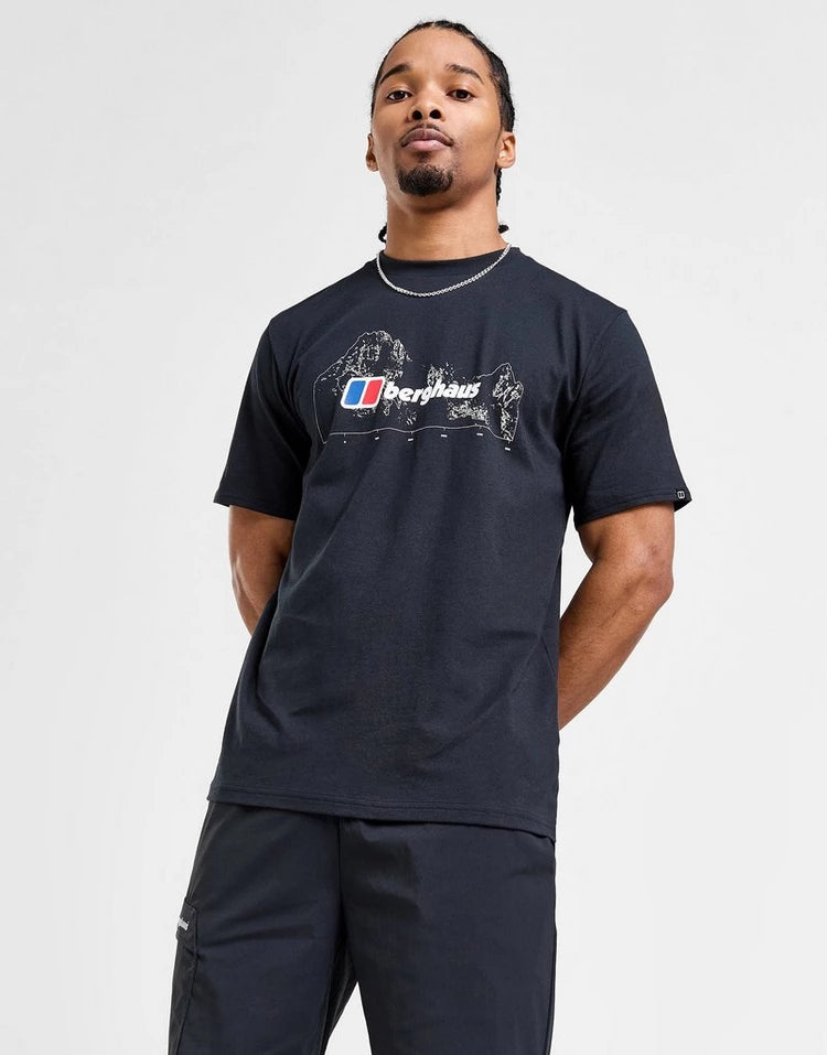 BERGHAUS FRONT PEAKS T SHIRT - BLACK