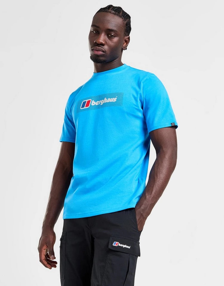 BERGHAUS GRID T SHIRT - BLUE