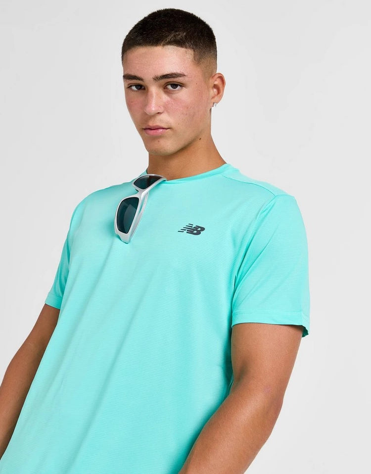 NEW BALANCE ESSENTIAL RUN T SHIRT - CYBER JADE