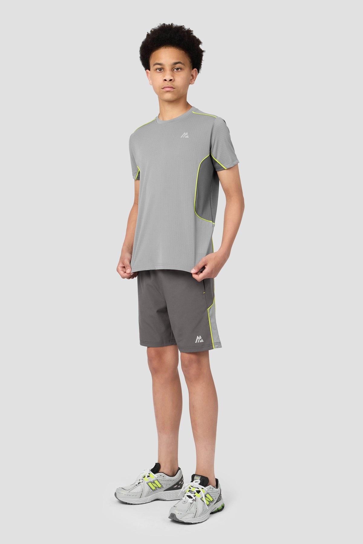 Montirex Junior Chroma Short - Cement Grey Platinum Grey Electric Lime