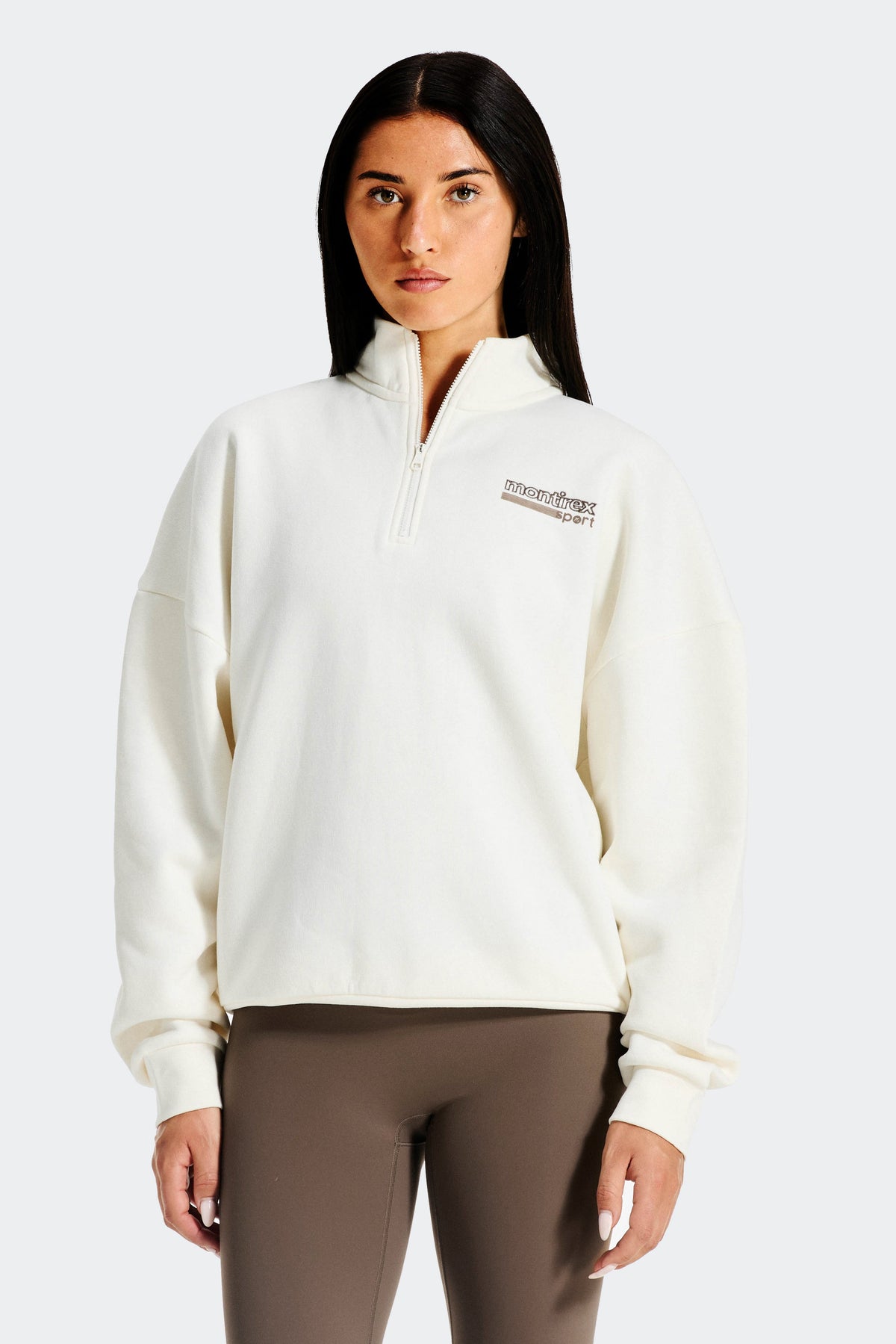 Montirex Women's Track Graphic 1/4 Zip - White