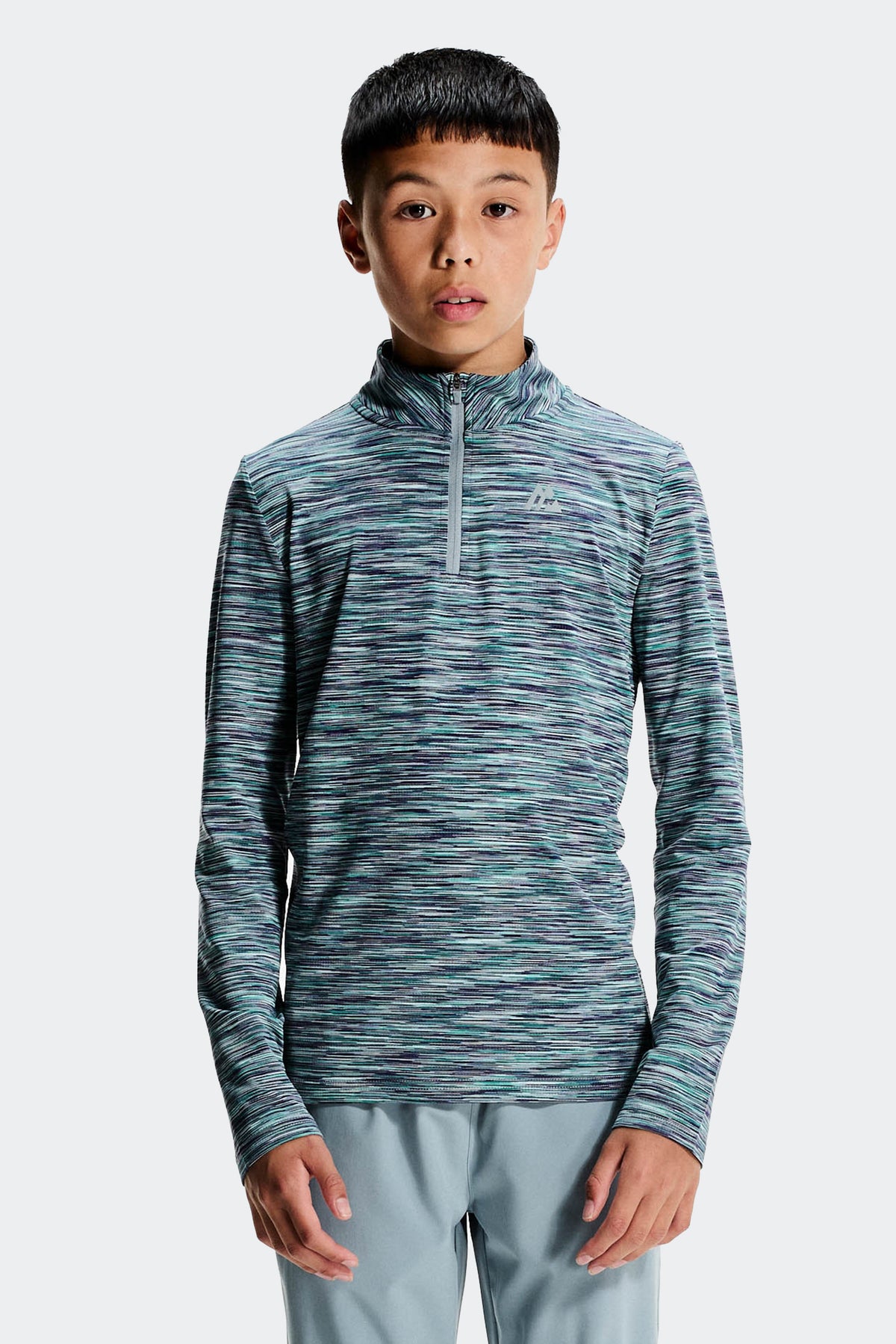 Montirex Junior Trail 1/4 Zip - Grey/Purple/Green