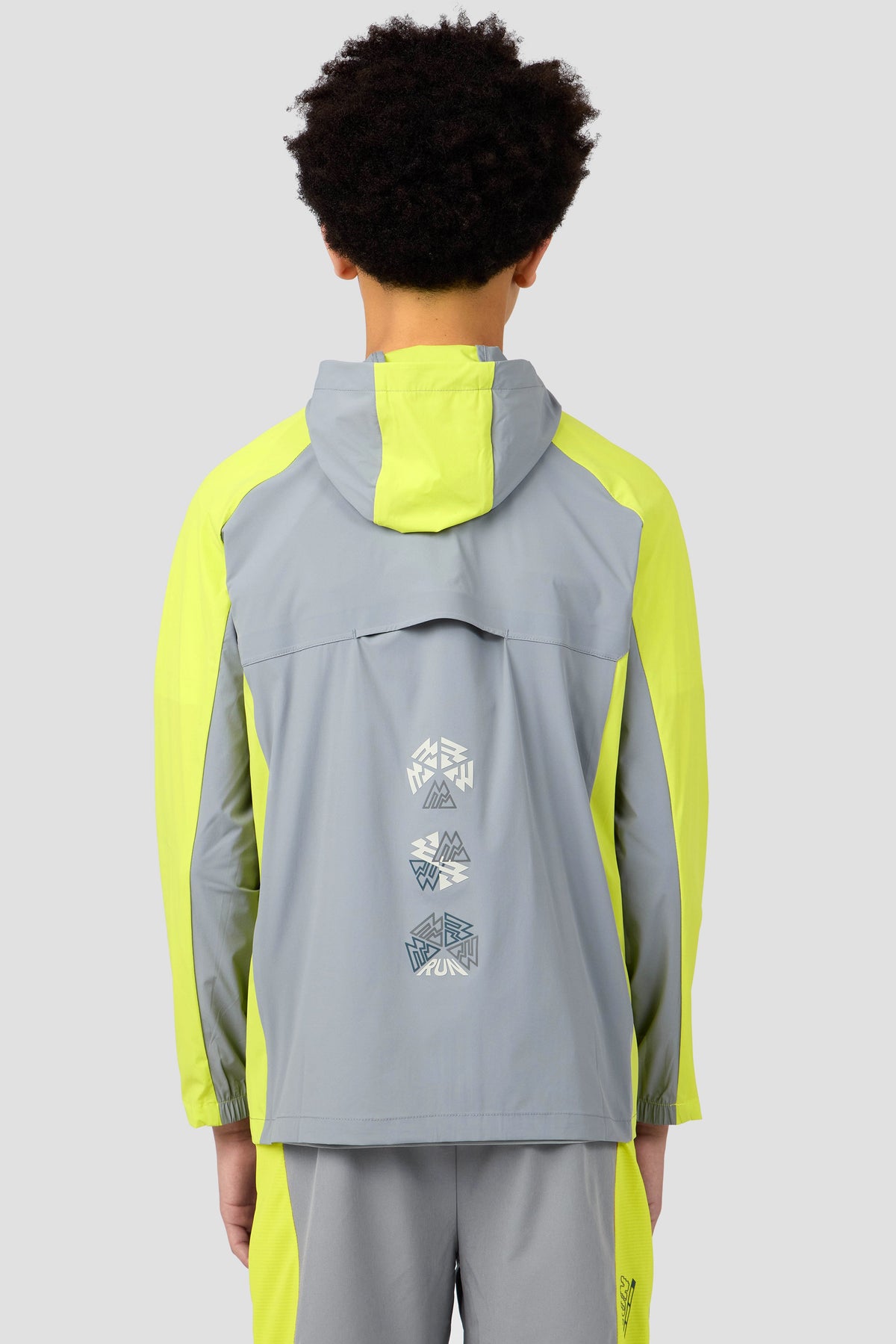 Montirex Junior MTX Run Turbo Jacket - Platinum Grey Electric Lime