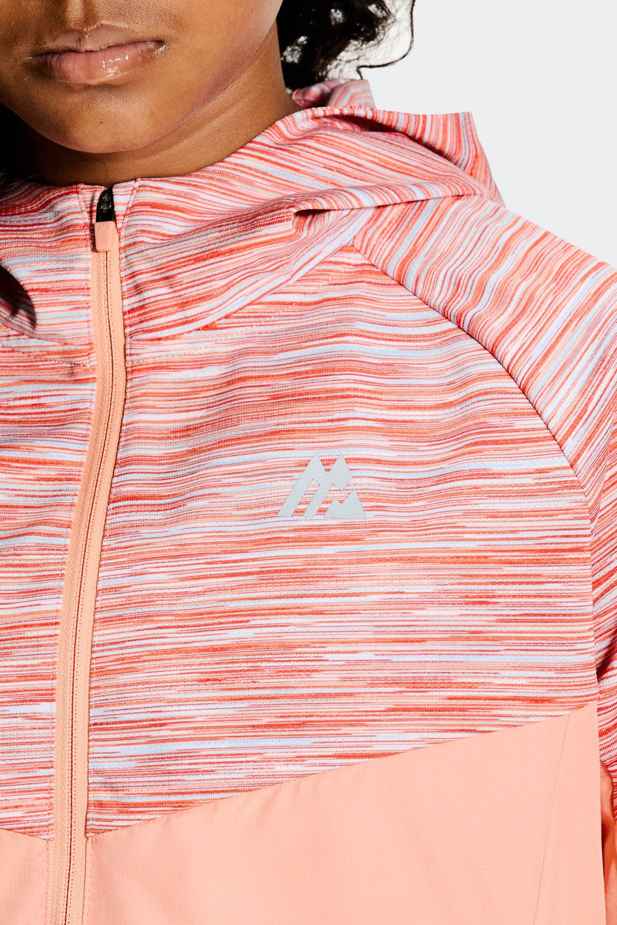 Montirex Girls' Trail Windbreaker - Peach Punch Misty Blue Sunset White