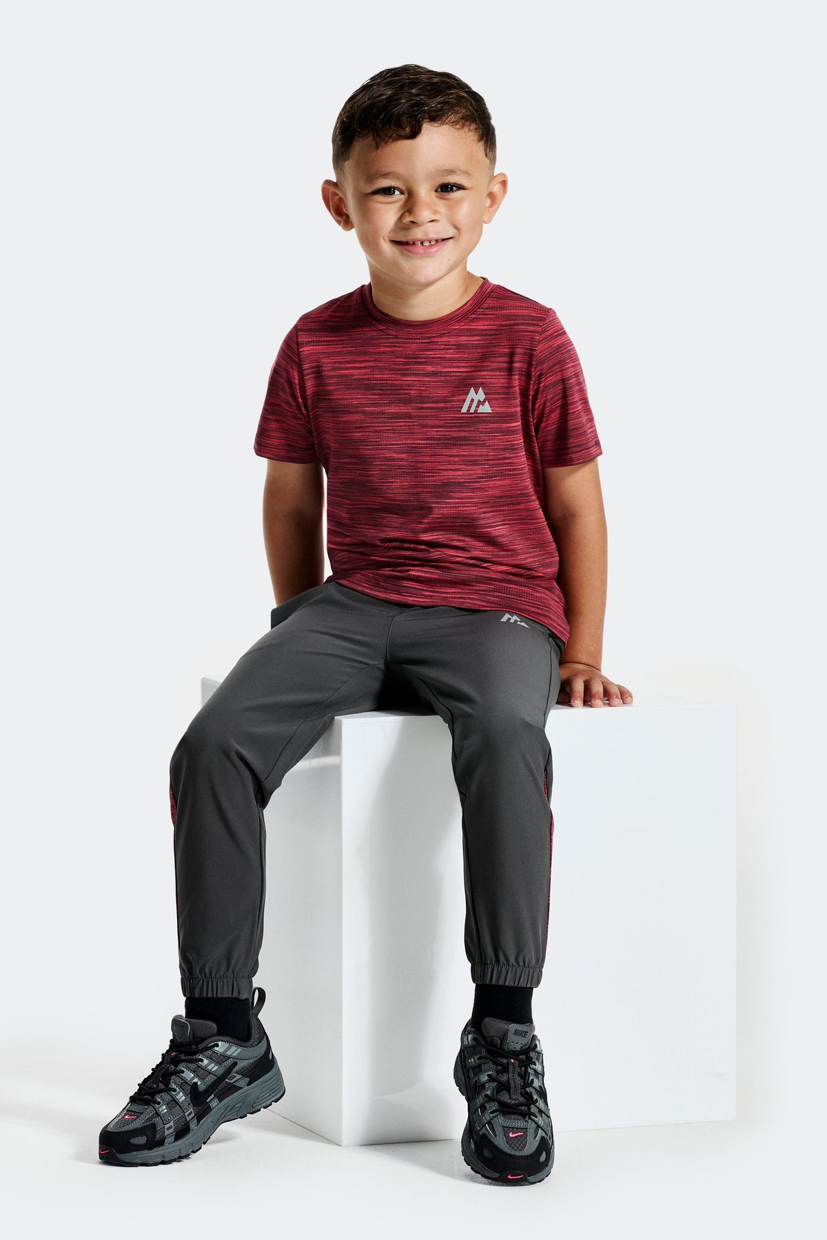 Montirex Infant Boys' Trail T-Shirt - Asphalt Oxblood Claret Red Rush